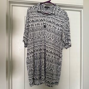 Bad Birdie Mens Aztec Print Golf Polo